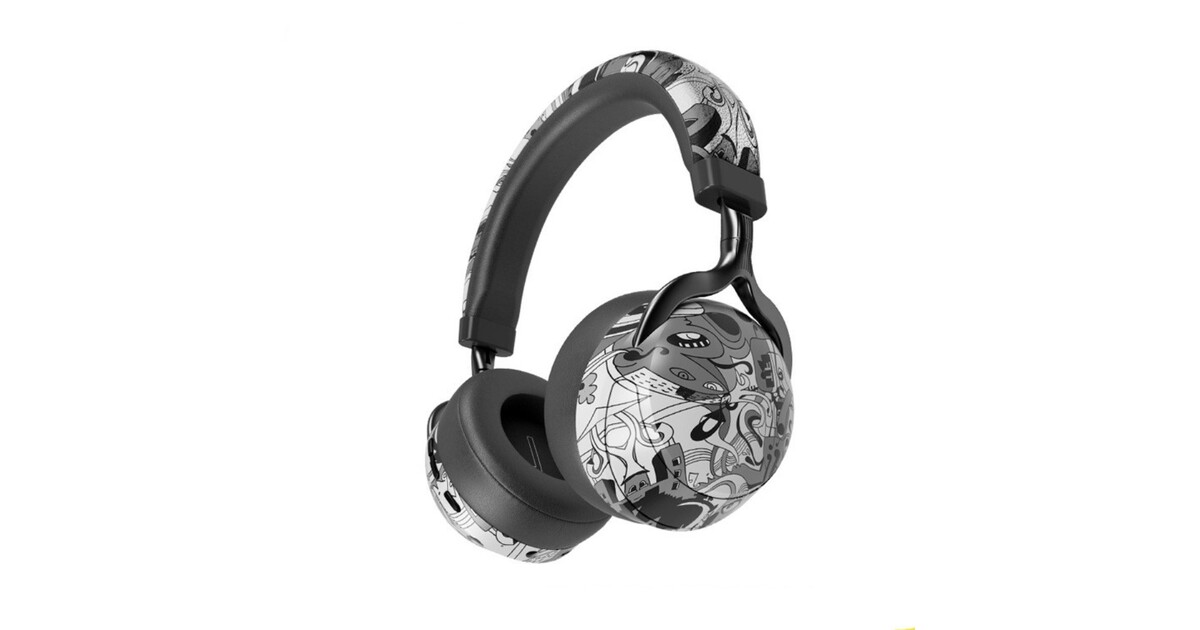 Bluetooth Over Ear Slusalice Graffiti Crno Bijele Gizzmo Hr