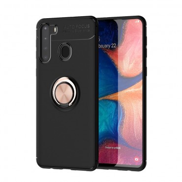 TPU gel maska "Multi Ring" za Samsung Galaxy A21 - crno-ružičasta