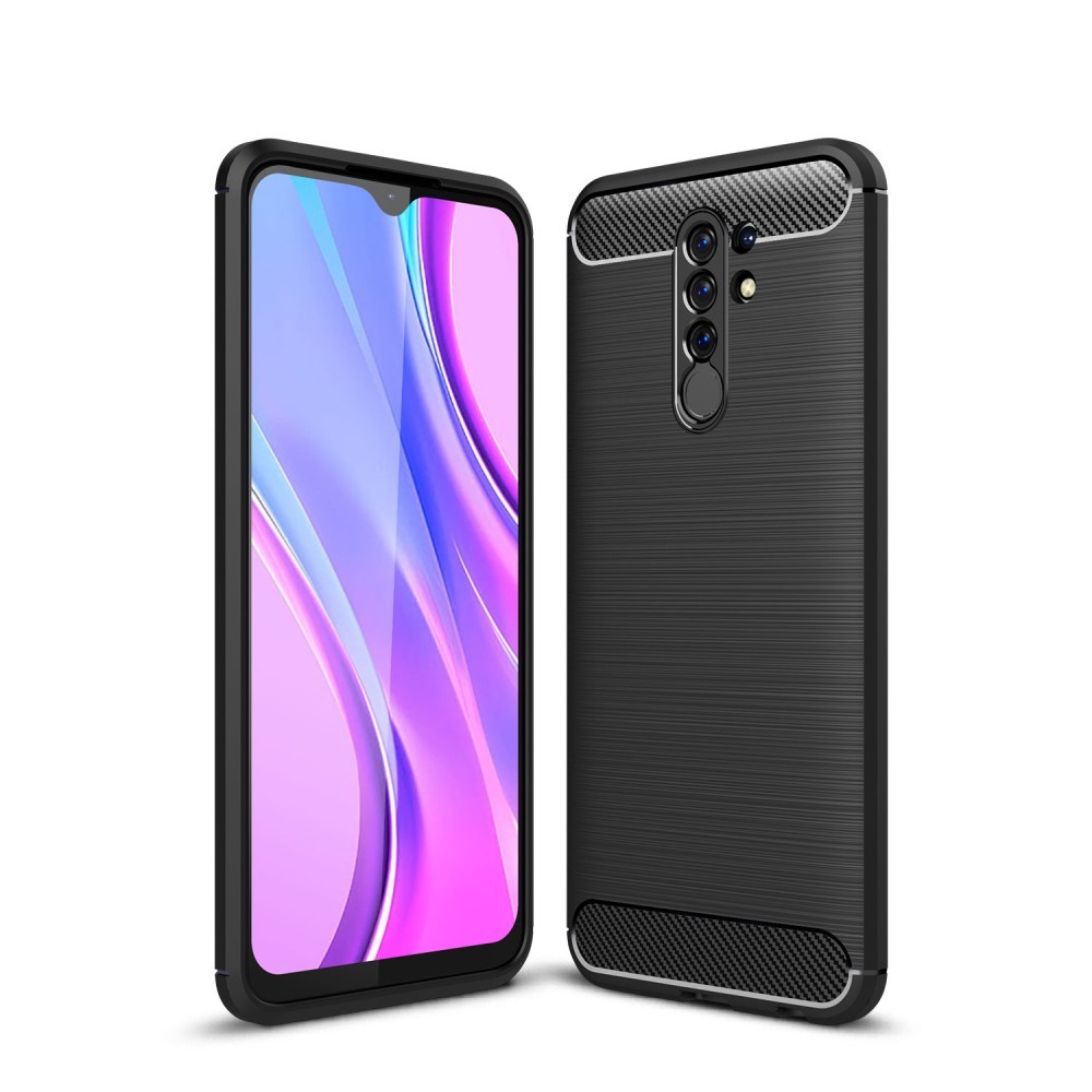TPU gel maska "Brushed Carbon" za Xiaomi Redmi 9 - crna