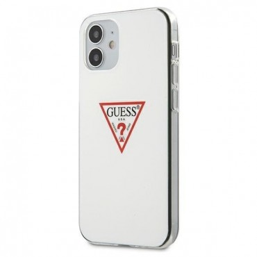 Originalna tvrda TPU maska Guess "Triangle Collection" za iPhone 12 Mini - bijela