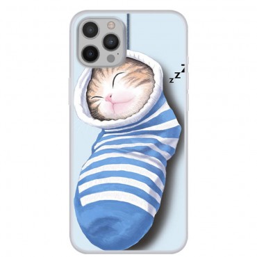 TPU gel maska "Sock Kitty" za iPhone 12 Pro Max