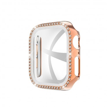 TPU gel maska sa zaštitnim staklom "Gemstone" za Apple Watch Series 6 / SE 40mm - zlatna TPU gel maska sa zaštitnim staklom "Gemstone" za Apple Watch Series 6 / SE 40mm - zlatna