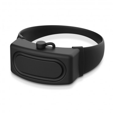 Silikonska narukvica s posudicom"Squeezy" za priručnu dezinfekciju - crna