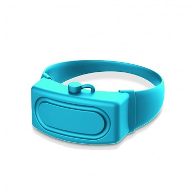 Silikonska narukvica s posudicom"Squeezy" za priručnu dezinfekciju - plava