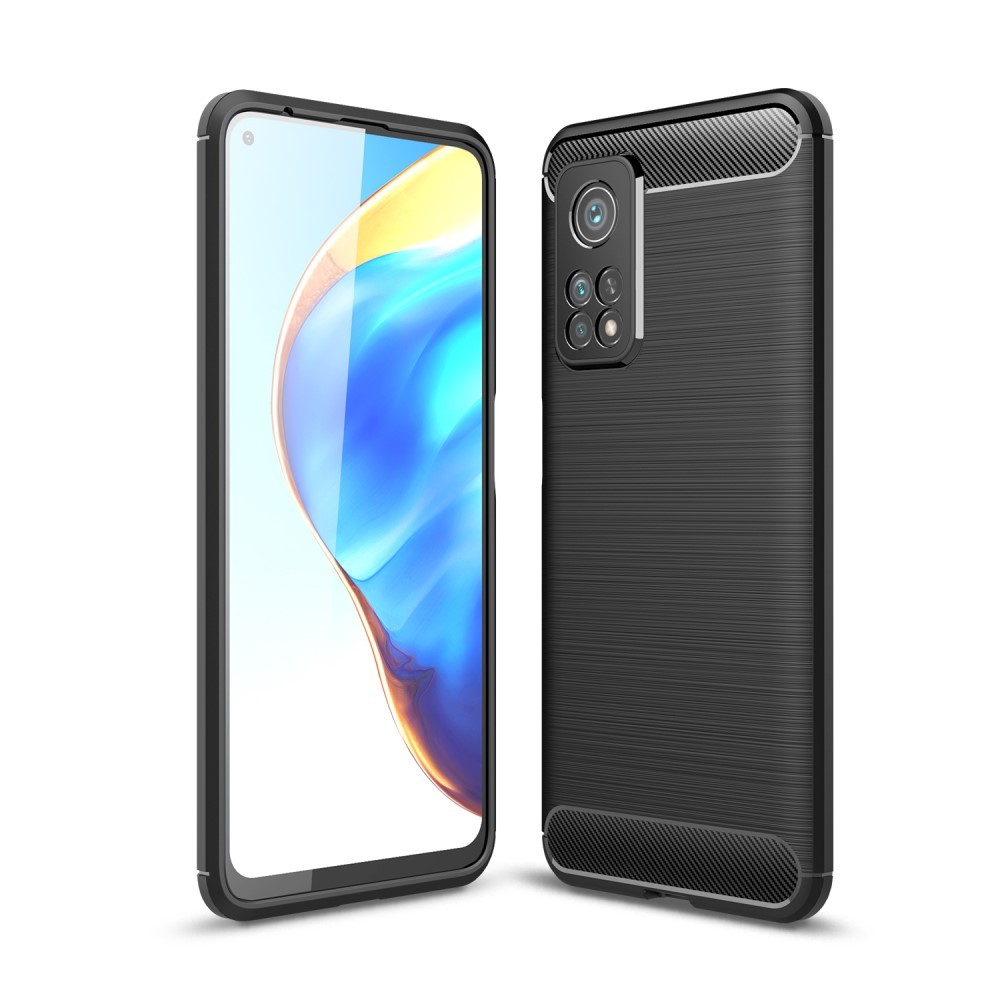 TPU gel maska "Brushed Carbon" za Xiaomi Mi 10T / Mi 10T Pro - crna