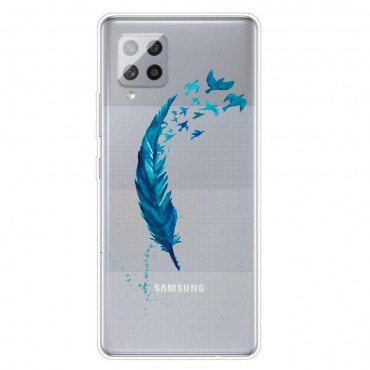 TPU gel maska "Blue Feather" za Samsung Galaxy A42 5G