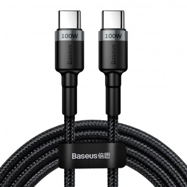 USB-C u USB-C pleteni kabel Baseus "Cafule" 100W - 2m - crni