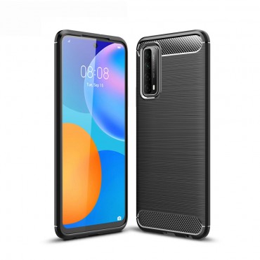 TPU gel maska  "Brushed Carbon" za Huawei P Smart 2021 - crna