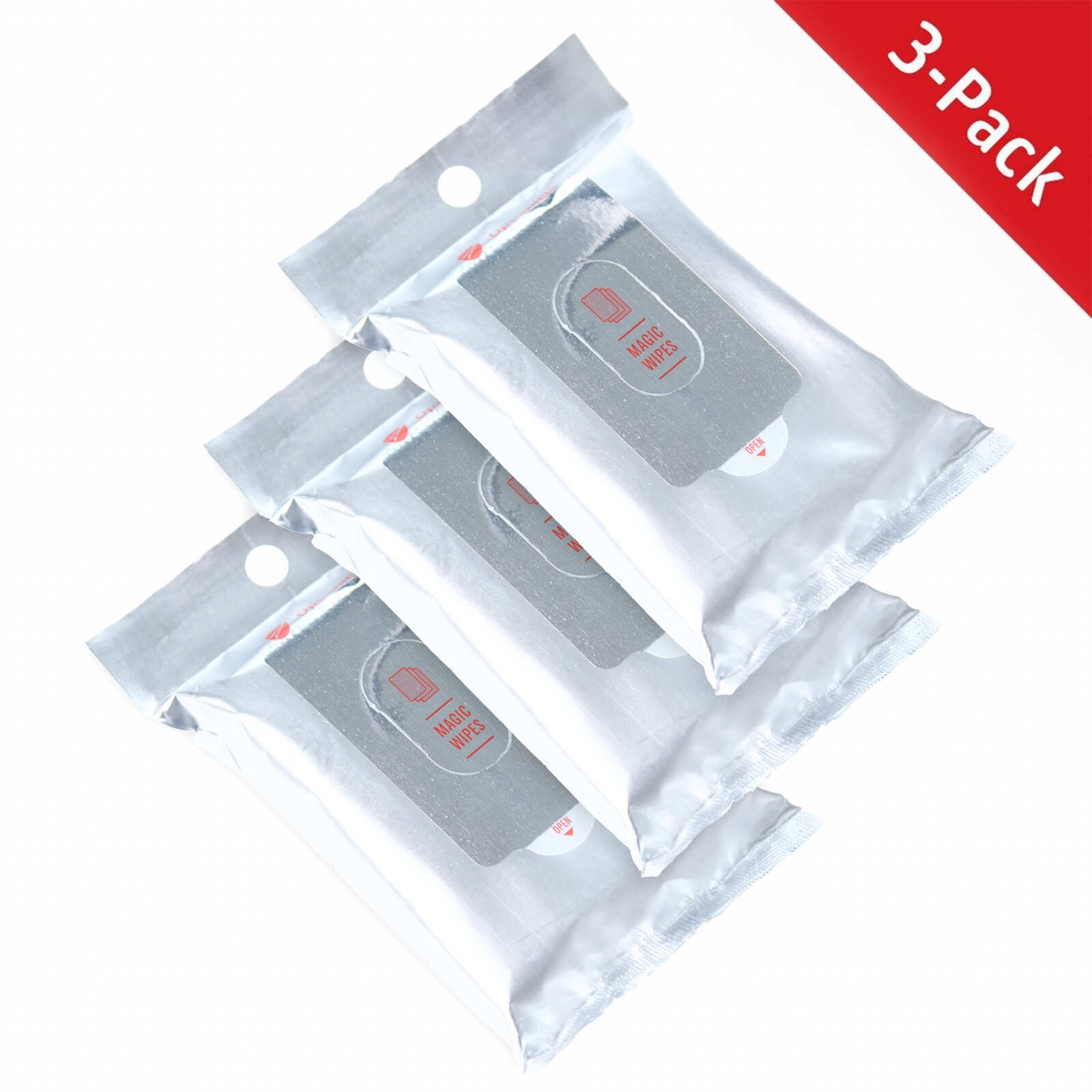 3-Pack Optishield© Magic Wipes vlažnih krpica za čiščenje ekrana bez sredstva za čiščenje