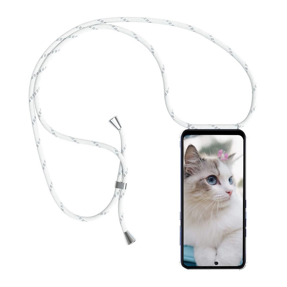 Prozirna TPU maska "Cordy" za Huawei P Smart 2021 s priručnom vezicom za prenošenje - bijelo srebrna