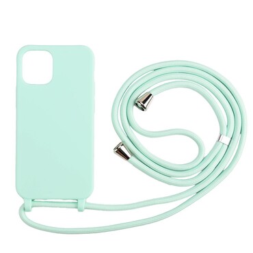 Pastelna TPU maska " Cordy" za iPhone 12 Pro Max  s priručnom vezicom za prenošenje - zelena