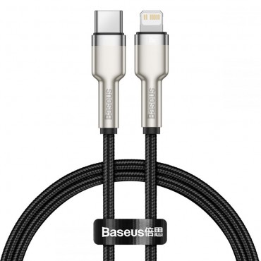 USB-C u Lightning pleteni kabel Baseus "Cafule Metal" s PD 20W punjenjem - 25cm - crni