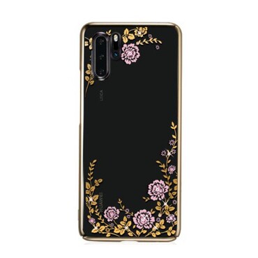 Premium maska "Flora" sa Swarovski kristalima za Huawei P40 - zlatna