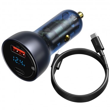 Autopunjač Baseus "inAuto" s QC4.0 i PD3.0 izlazima i priloženim USB-C kablom 5A - sivi Autopunjač Baseus "inAuto" s QC4.0 i PD3.0 izlazima i priloženim USB-C kablom 5A - sivi