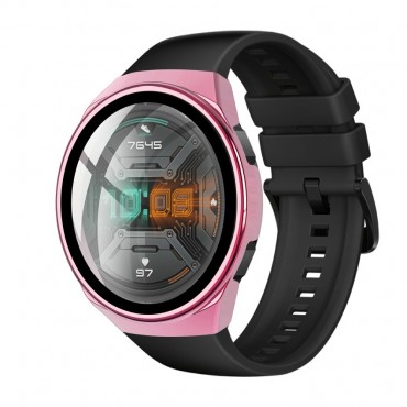 Tvrda TPU  maska sa zaštitnim staklom za Huawei Watch 2e - roza