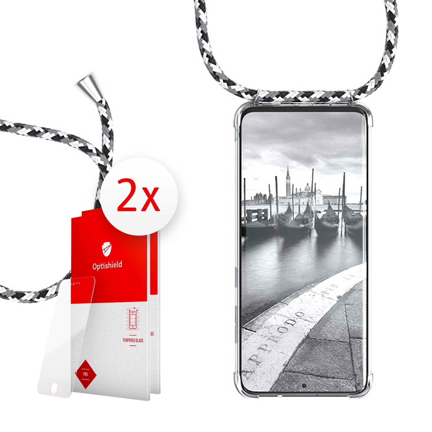 Paket maske Cordy i dva zaštitna stakla Optishield Pro® za Samsung Galaxy S20 Ultra