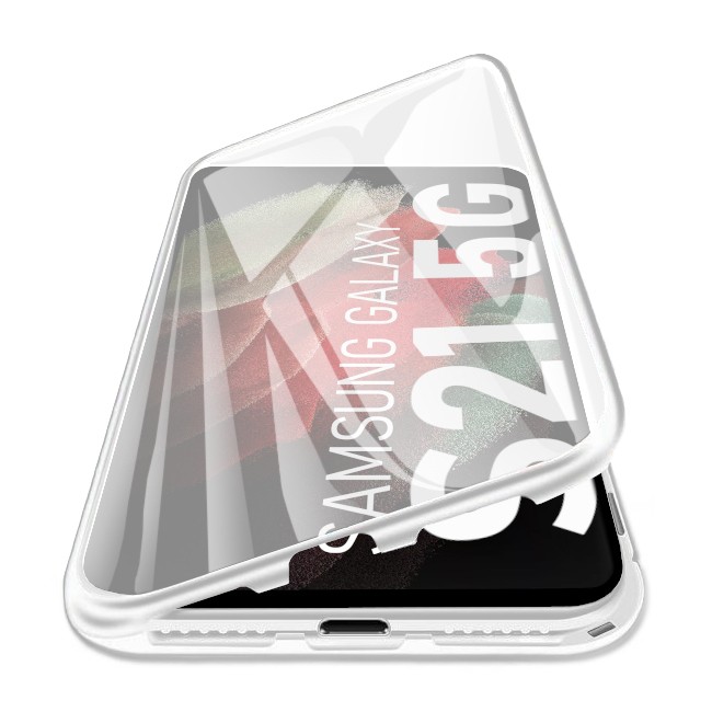 Magnetna Full-body maska "Stronghold" za Samsung Galaxy S21 - srebrna
