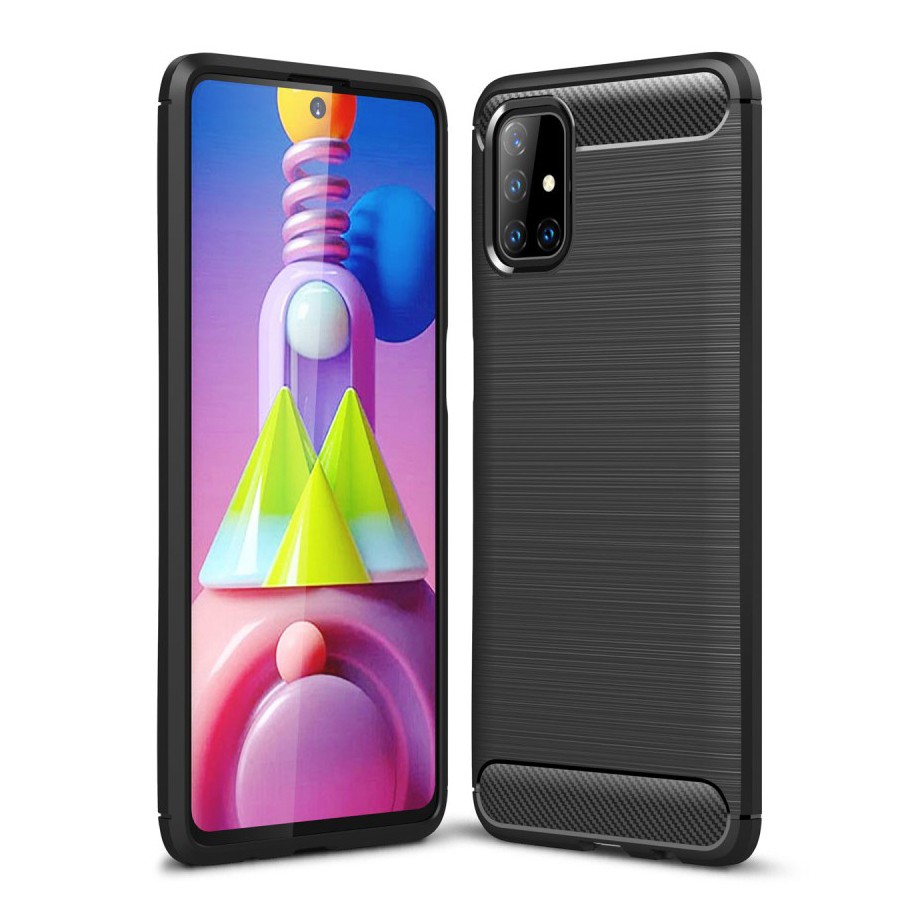 TPU gel maska "Brushed Carbon" za Samsung Galaxy M51 - crna