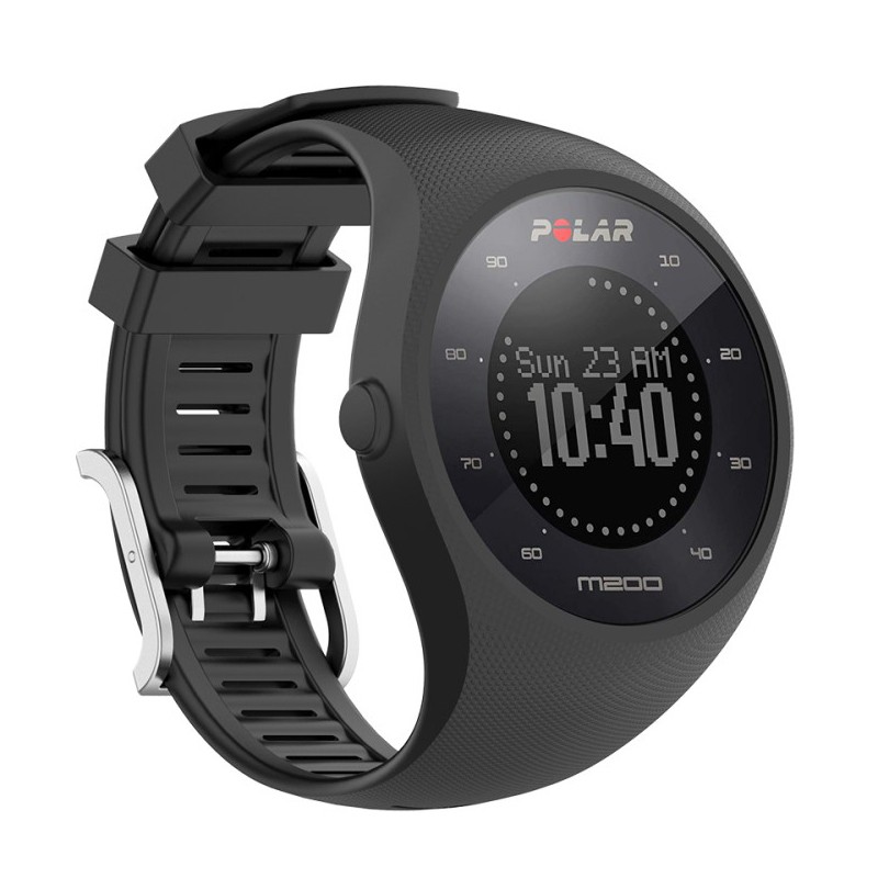 Silikonski remen za sat Polar M200 "Dashes" - crni