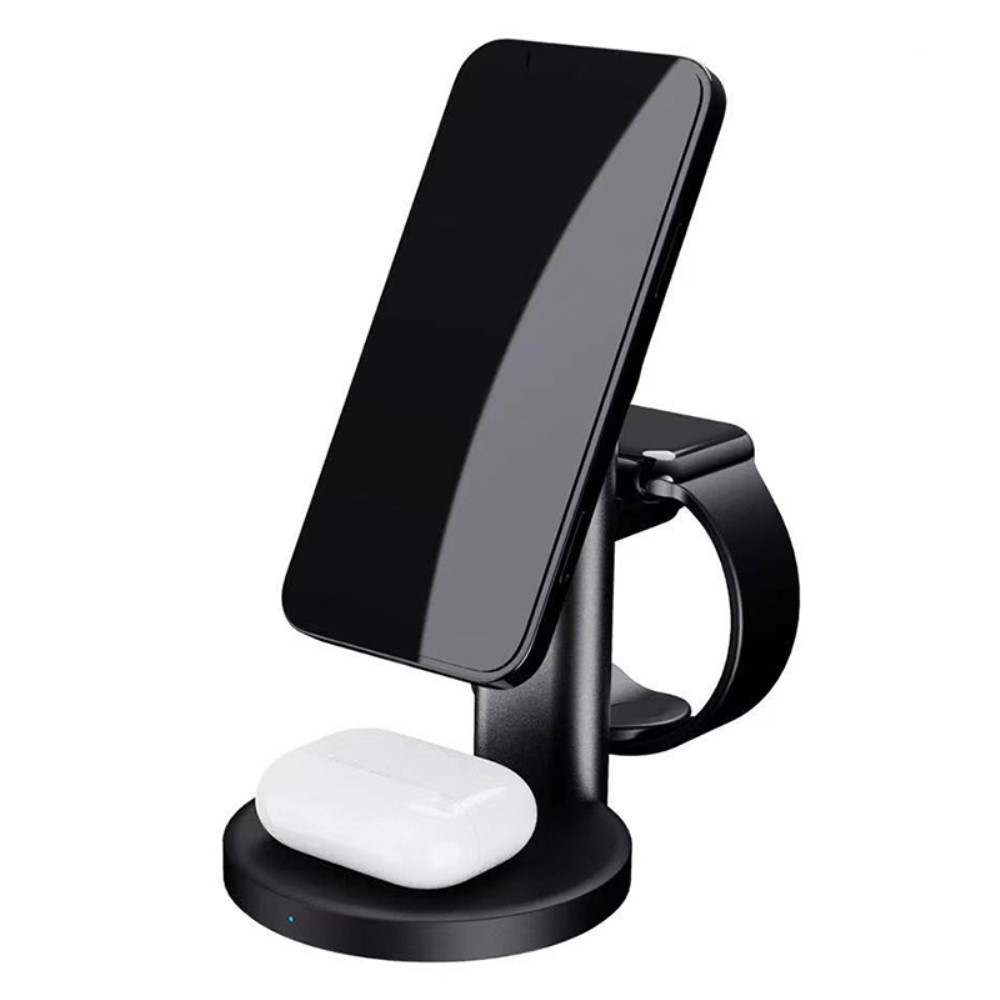Postaja za punjenje 3u1 "Triple Charge" za Apple Watch, AirPods i mobilne uređaje s MagSafe tehnologijom - crna