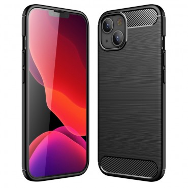 TPU gel maska "Brushed Carbon" za iPhone 13 - crna