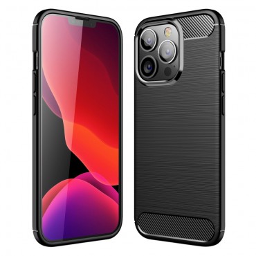 TPU gel maska "Brushed Carbon" za iPhone 13 Pro - crna