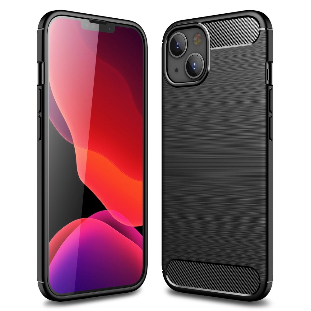 TPU gel maska "Brushed Carbon" za iPhone 13 Mini - crna