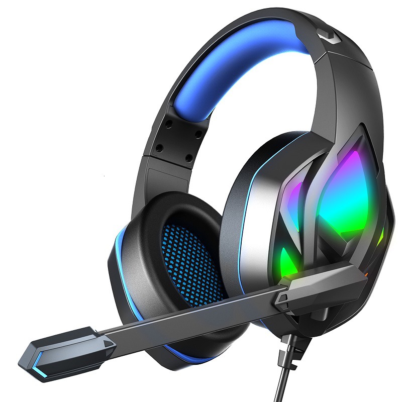 Slušalice "Aurora Gaming" - gaming slušalice s najnovijim RGB LED osvjetljenjem i tehnologijom izoliranja buke - plave