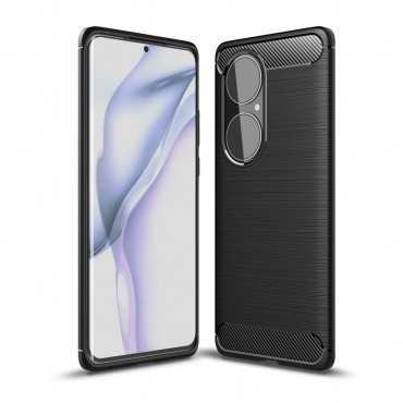 TPU gel maska "Brushed Carbon" za Huawei P50 Pro - crna