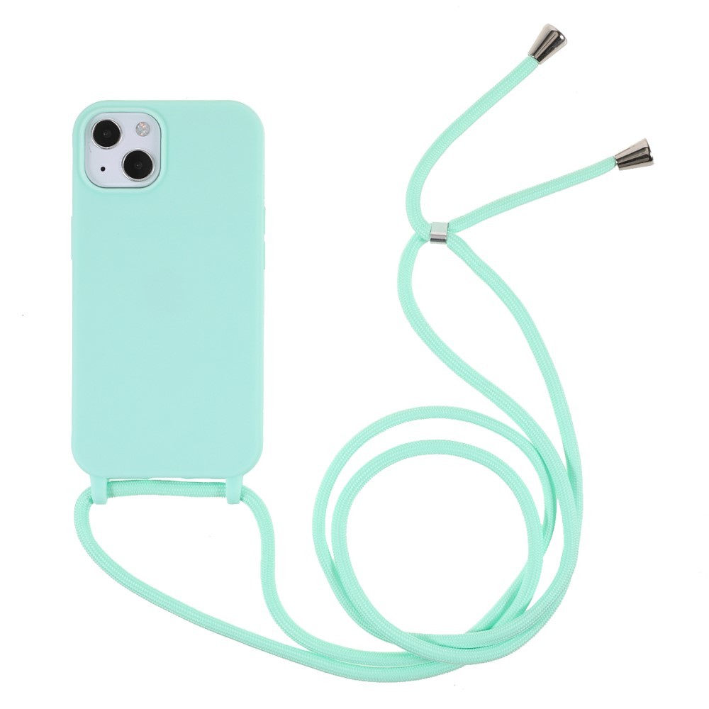 Pastelna TPU maska "Cordy" za iPhone 13 Mini s priručnom vezicom za prenošenje - zelena