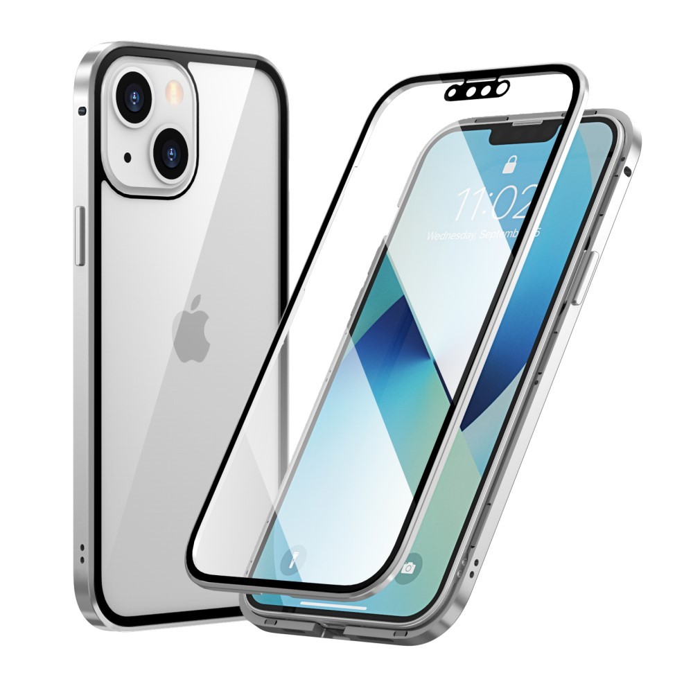 Magnetna Full-body maska "Stronghold" za iPhone 13 Mini - srebrna