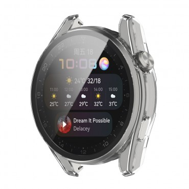 Tvrda TPU maska sa zaštitnim staklom za Huawei Watch 3 Pro - prozirna