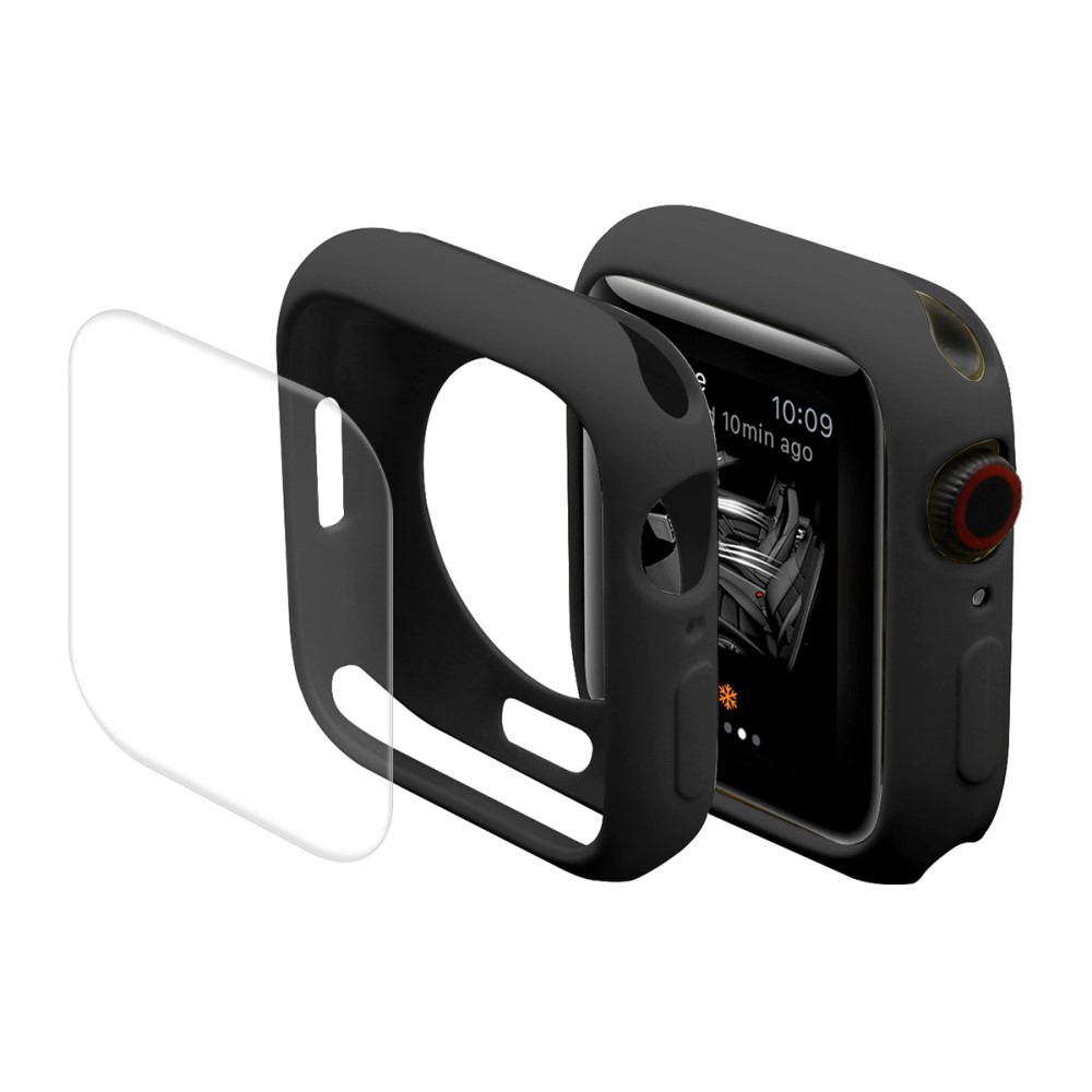 Full body TPU gel maska sa zaštitnom folijom za Apple Watch Series (45mm) - crna