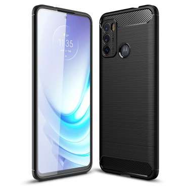 TPU gel maska "Brushed Carbon" za Motorola Moto G60 - crna
