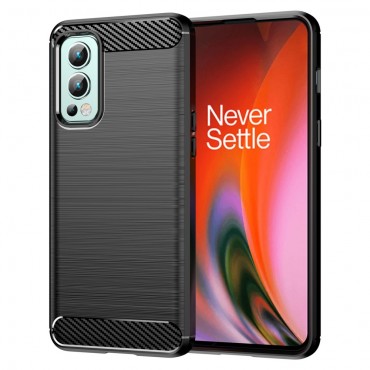TPU gel maska "Brushed Carbon" za OnePlus Nord 2 5G - crna