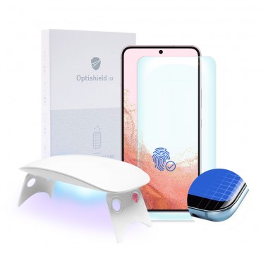 Premium zaštitno staklo Optishield Lux za Samsung Galaxy S22 i UV lampica