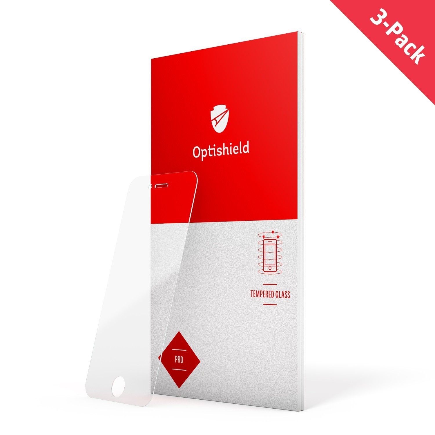 3-Pack premium zaštitnih stakla Optishield Pro za iPhone SE 2022