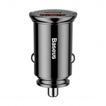 Autopunjač Baseus "Circular" s protokolima brzog punjenja USB-C Power Delivery 3.0 i USB-A Quick Charge 4.0 - crni Autopunjač Baseus "Circular" s protokolima brzog punjenja USB-C Power Delivery 3.0 i USB-A Quick Charge 4.0 - crni