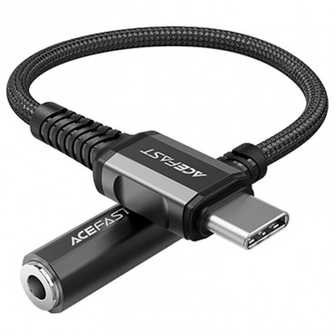USB-C u 3.5 mm audio (female) adapter Acefast "Braided" 18 cm s ugrađenim DAC - crni