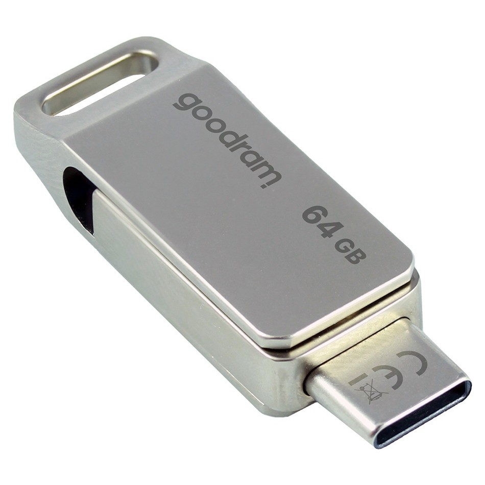 USB stick Goodram "ODA3" 64GB s USB 3.2 i USB-C priključcima - srebrni