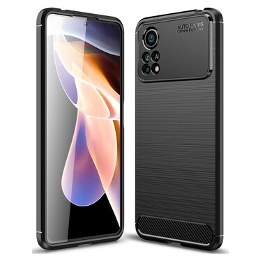 TPU gel maska "Brushed Carbon" za Xiaomi Poco X4 Pro 5G - crna
