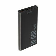 Power bank "Core"-  prijenosna baterija s protokolima brzog punjenja PD, QC 3.0 18W i s tri izlaza za punjenje i dva ulaza - 10000 mAh - crna