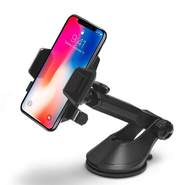 Premium automobilski držač Spigen "Kuel AP12T" - teleskopski nosač za telefon za armaturnu ploču ili vjetrobransko staklo - crni Premium automobilski držač Spigen "Kuel AP12T" - teleskopski nosač za telefon za armaturnu ploču ili vjetrobransko staklo - crni