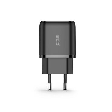 Punjač za telefon "Tech-Protect" 20W - zidni punjač s USB i USB-C ulazima i standardima brzog punjenja QC3.0 i PD - crni Punjač za telefon "Tech-Protect" 20W - zidni punjač s USB i USB-C ulazima i standardima brzog punjenja QC3.0 i PD - crni