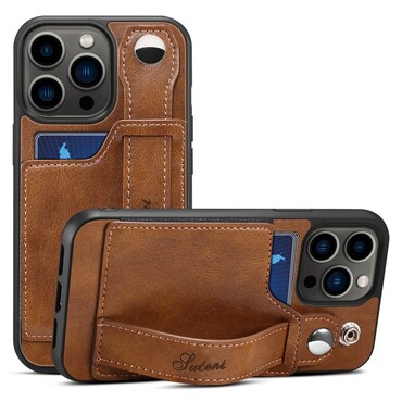 Najnovija maska  "Suteni Urban" za iPhone 13 Pro : Prestižni dizajn s veganskom kožom, priručnim remenom i cjelokupnom zaštitom iPhonea od oštećenja - business brown