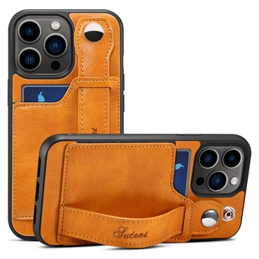 Najnovija maska  "Suteni Urban" za iPhone 13 Pro : Prestižni dizajn s veganskom kožom, priručnim remenom i cjelokupnom zaštitom iPhonea od oštećenja - casual khaki