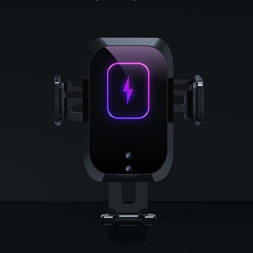 Najnoviji pametni auto držač ChargeMaster Pro s automatskim otvaranjem, Super brzim bežičnim punjenjem i 4 dodatka - genesis black