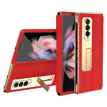 Hibridna maska sa zaštitom zaslona "Golden Shield" za Samsung Galaxy Z Fold4 - crvena