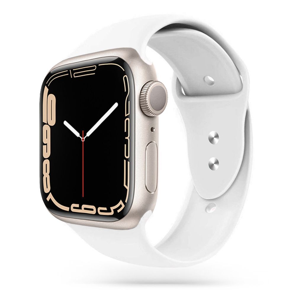 Silikonski remen za sat Apple Watch (42 / 44 / 45 / 49 mm) "Smooth" - bijeli