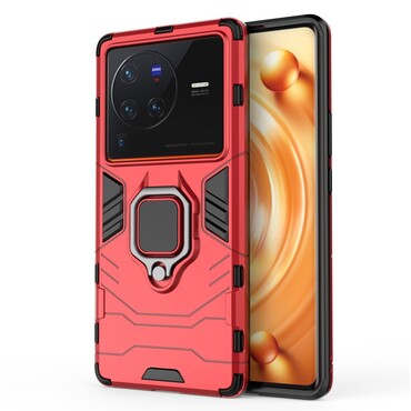 Robusna maska  "Impact X Ring" za Vivo X80 Pro - crvena